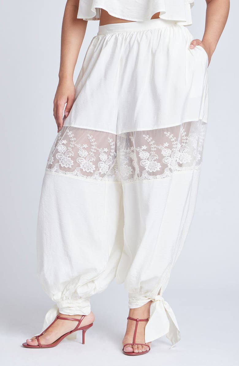 ELOQUII Tie Ankle Balloon Pants, Main, color, 