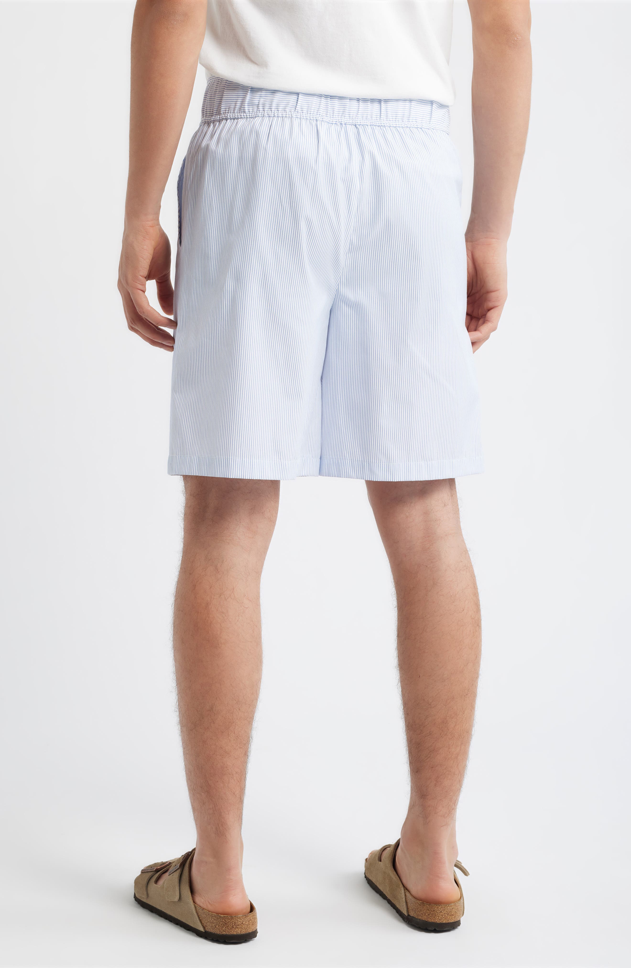 Stripe Cotton Blend Drawstring Shorts - image 2
