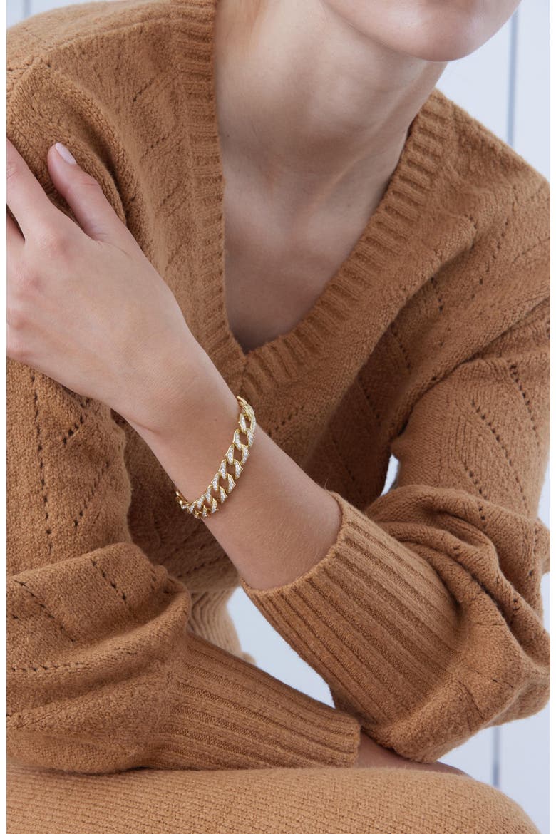 Lucia Diamond Link Bracelet, Alternate, color, YELLOW GOLD