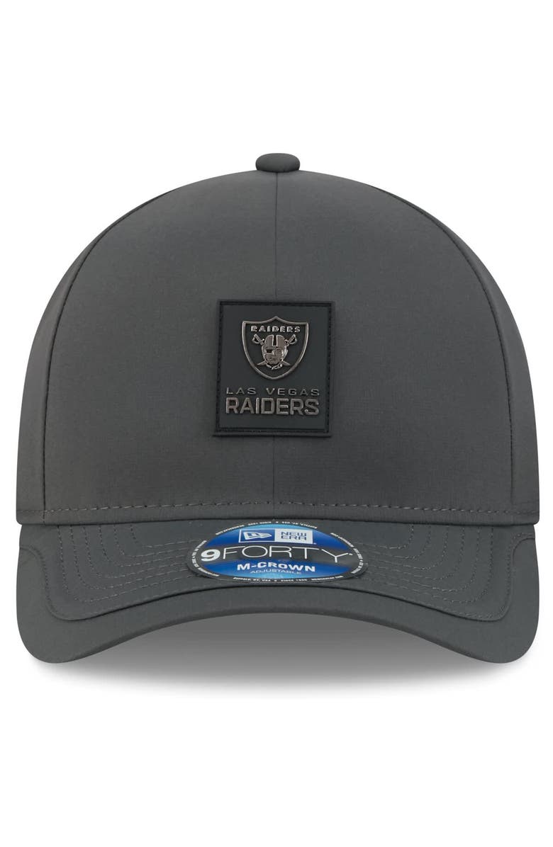 New Era Men's New Era Charcoal Las Vegas Raiders 2025 Sideline Cold Weather 9FORTY M-Crown Adjustable Hat, Alternate, color, Charcoal