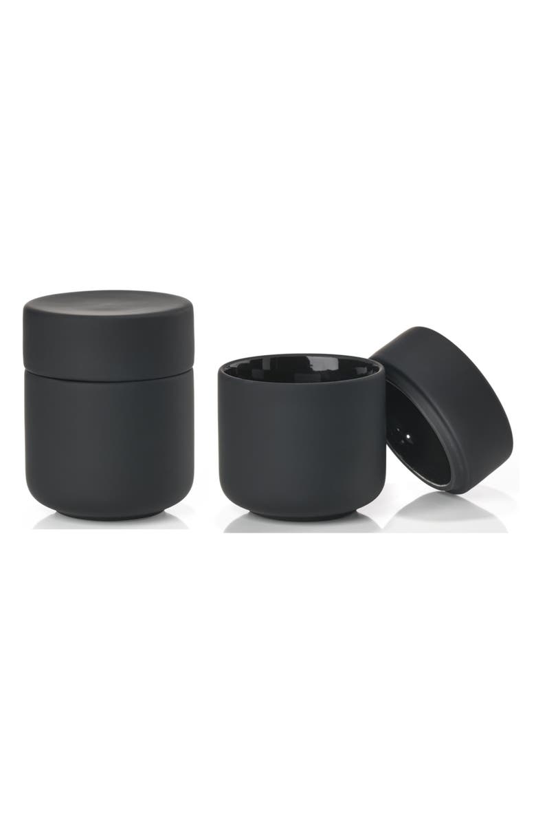 Zone Denmark Ume Set of 2 Ceramic Jars, Alternate, color, Black