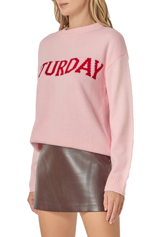 English Factory Weekday Motif Sweater In Pink
