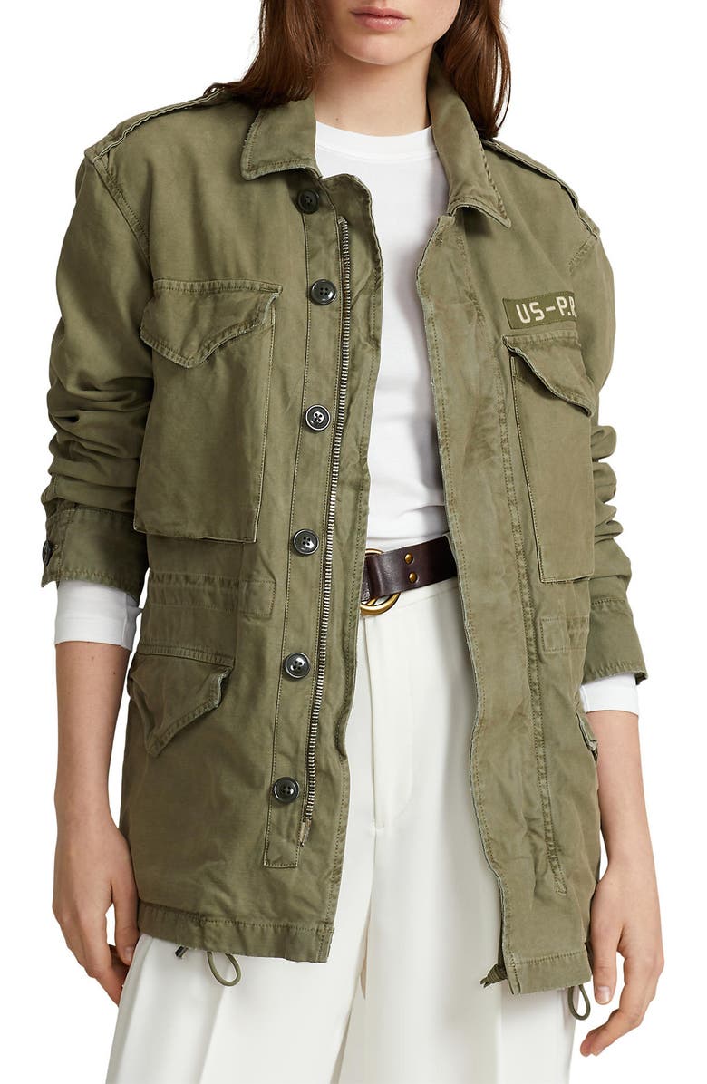 Polo Ralph Lauren Cotton Twill Military Jacket, Main, color, 