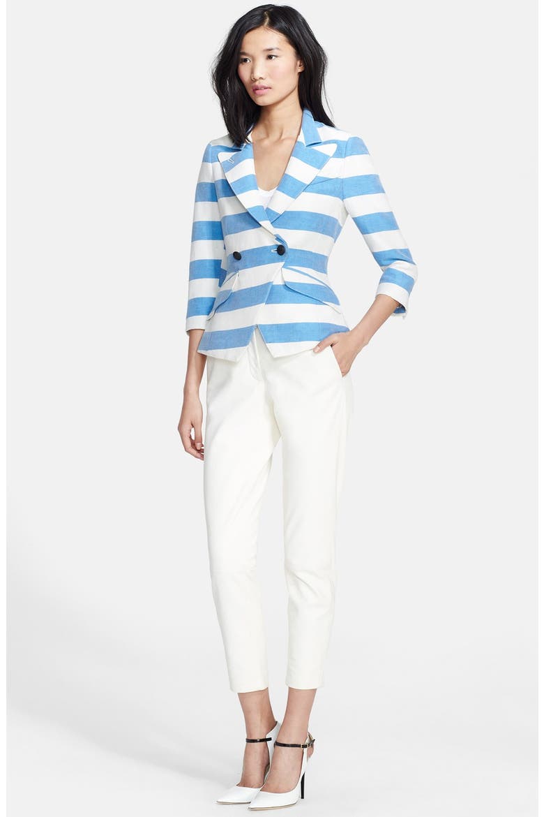 Stripe Linen Blend Blazer, Alternate, color, AWNING STRIPE