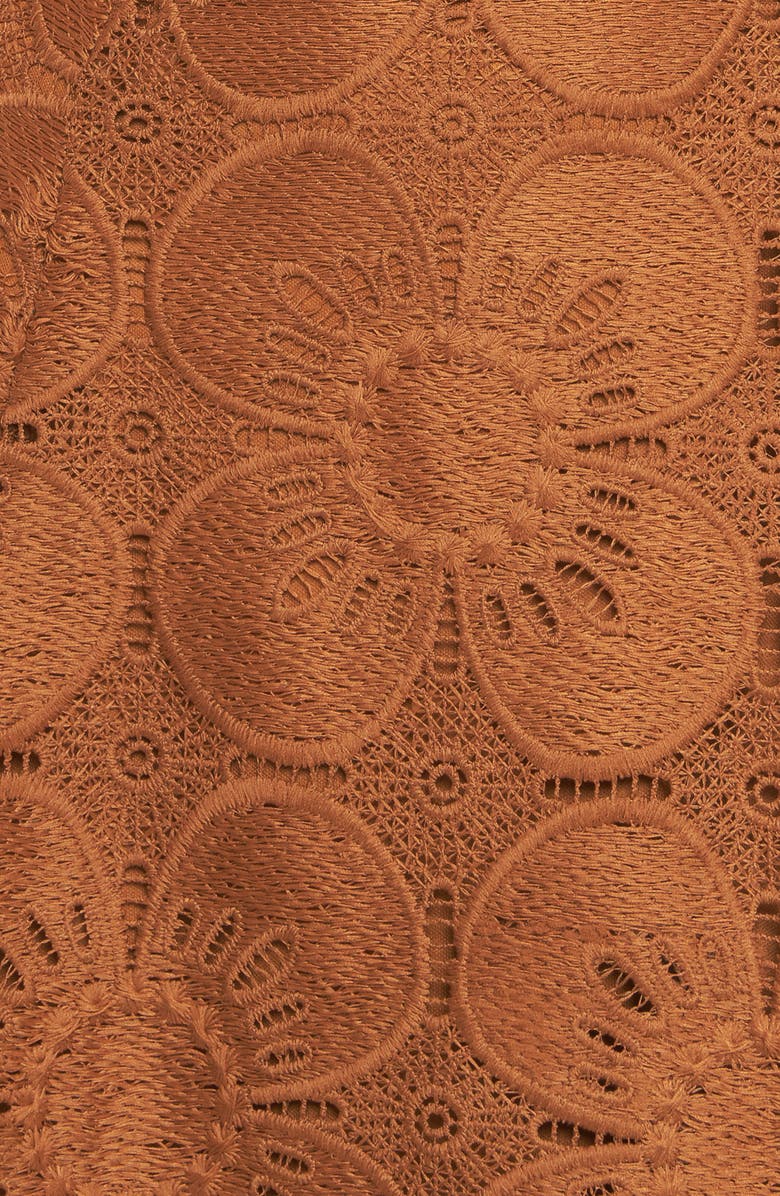 FLYING TOMATO Floral Lace Minidress, Alternate, color, Brown