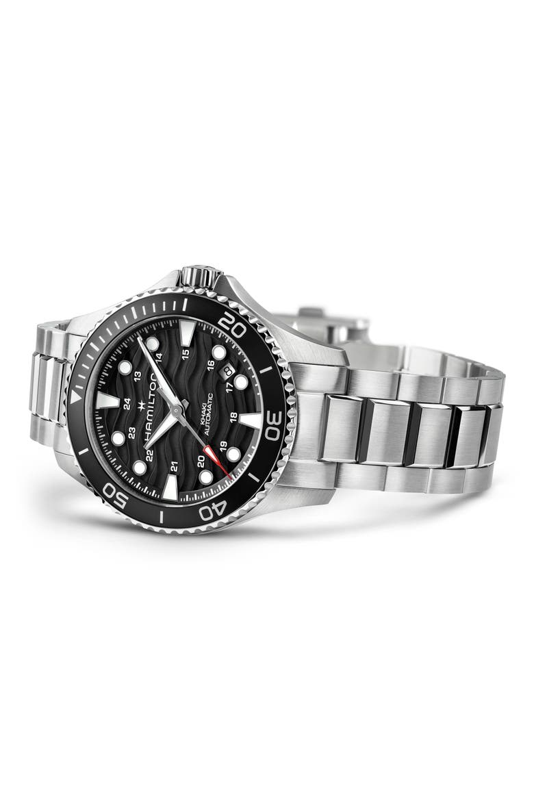 Khaki Navy Scuba Black Automatic Bracelet Watch, 40mm, Alternate, color, BLACK