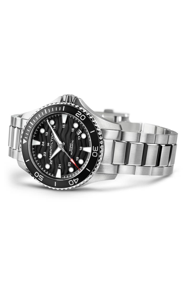 Hamilton Khaki Navy Scuba Black Automatic Bracelet Watch, 40mm, Alternate, color, Black