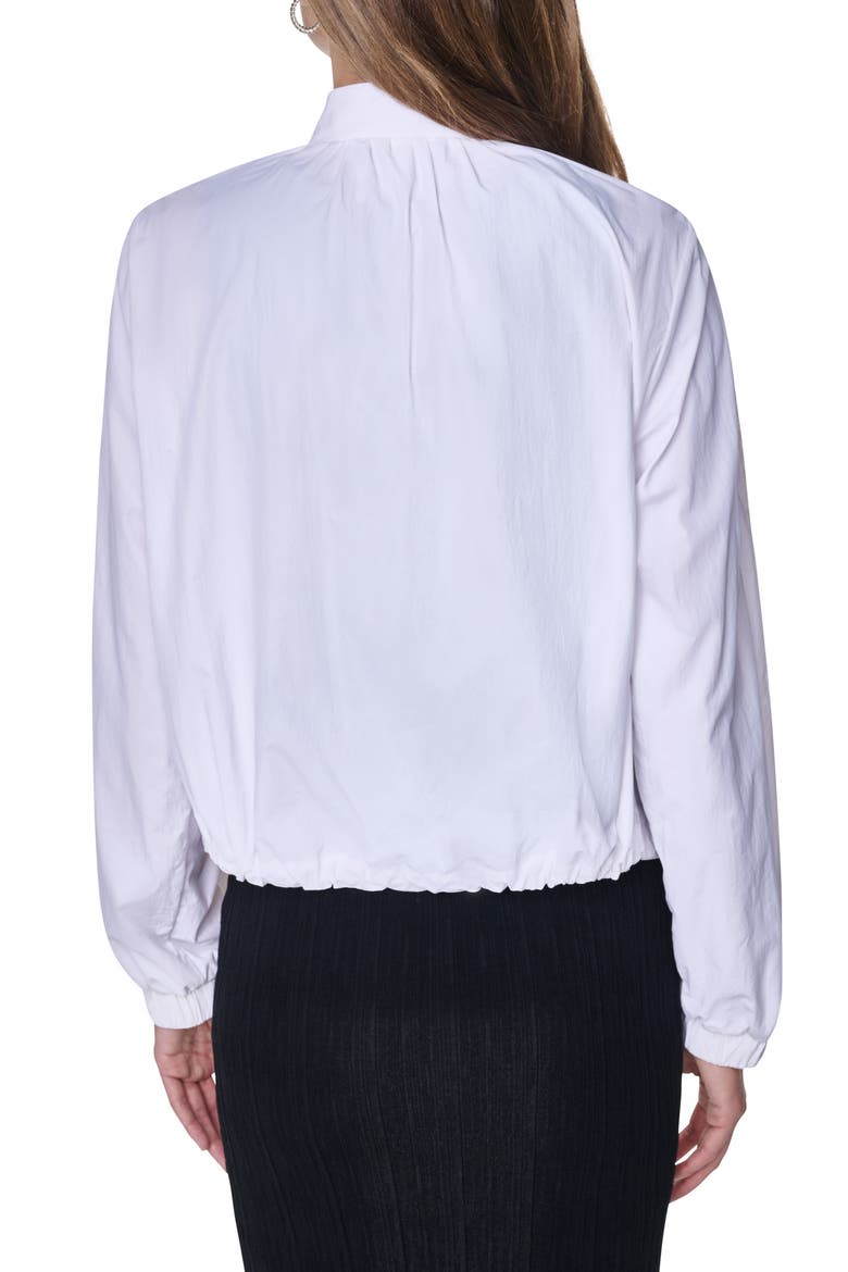 Logo Trim Nylon Bomber Jacket, Alternate, color, WHITE