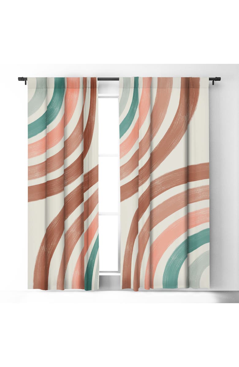 Deny Designs Cafelab Double Retro Rainbows Blackout Window Panel, Alternate, color,
