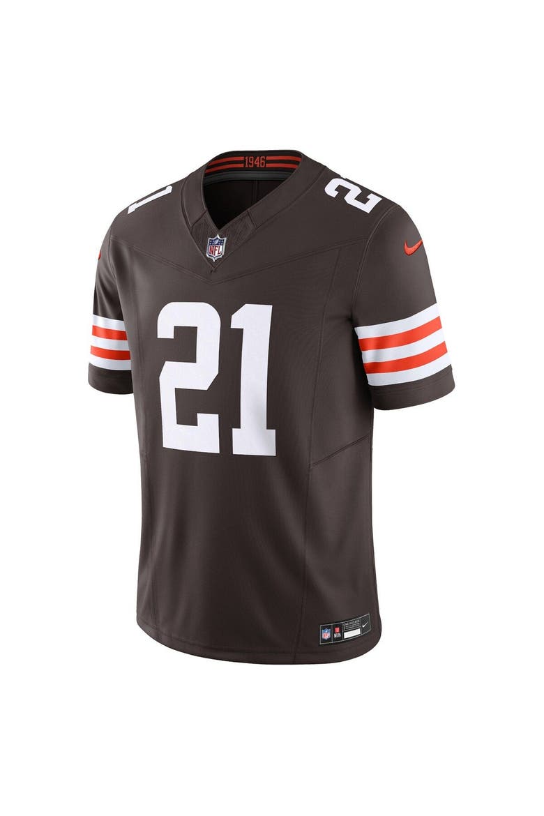 Men's Nike Denzel Ward Brown Cleveland Browns Vapor F.U.S.E. Limited Jersey, Alternate, color, Brown