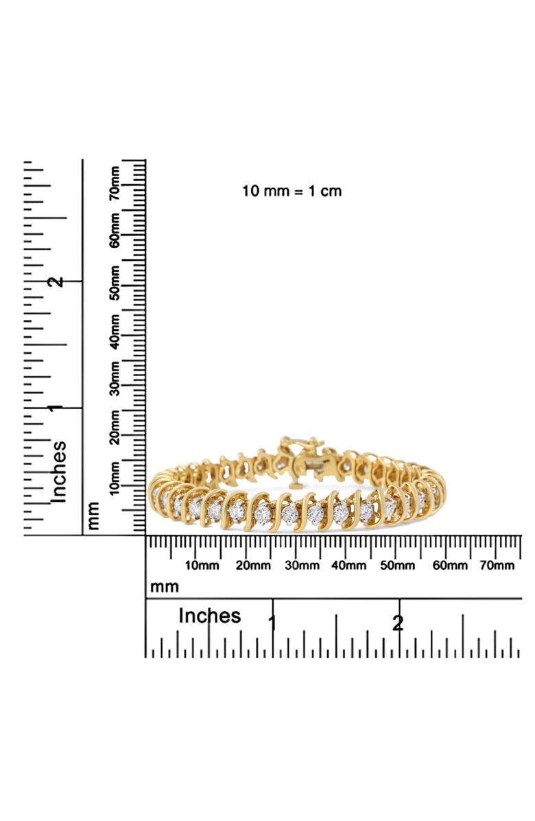 Haus of Brilliance AGS Certified 18K Gold 5.0 Cttw "S" Link Diamond Tennis Bracelet, Alternate, color, Yellow