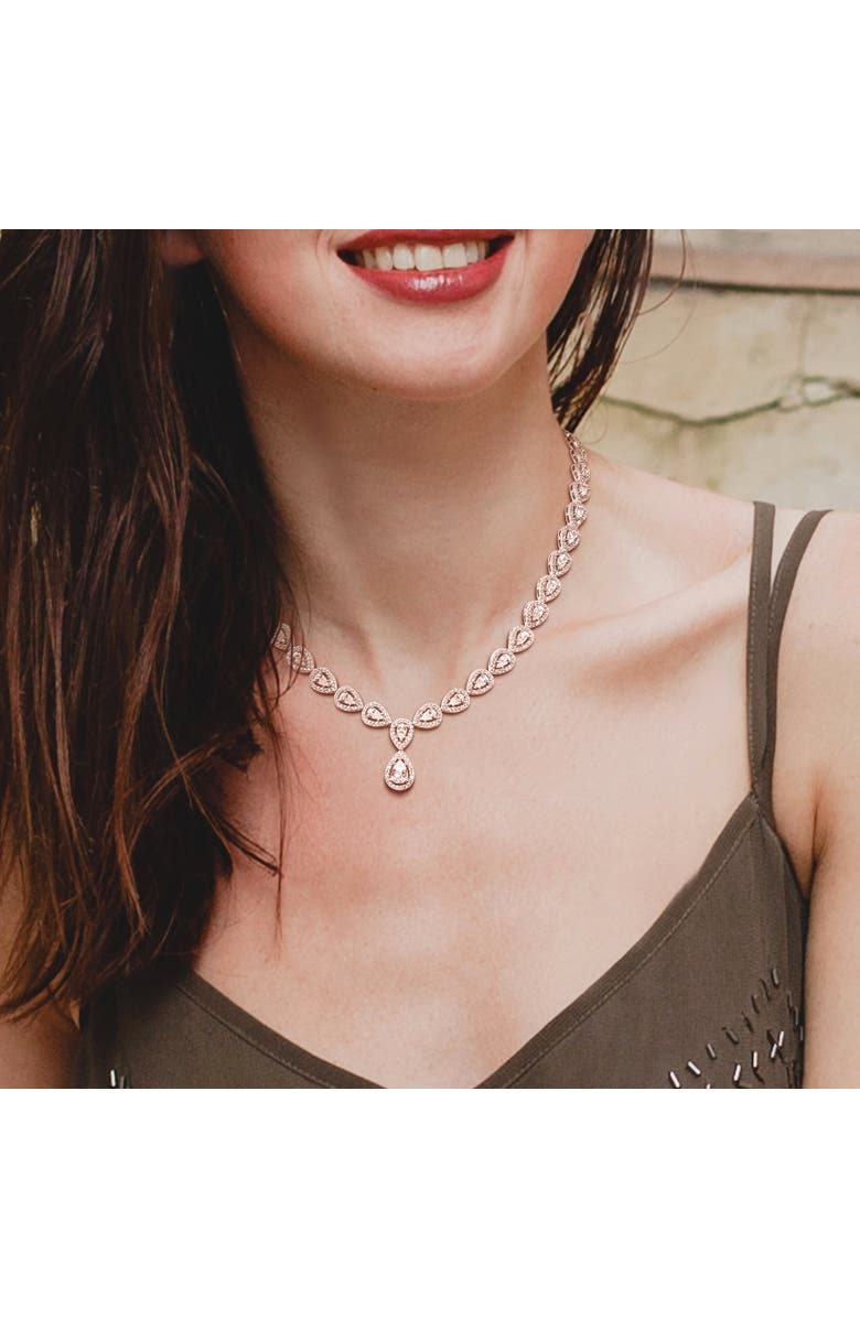 Julianna B. Cubic Zirconia Teardrop Necklace, Alternate, color, Sterling Silver