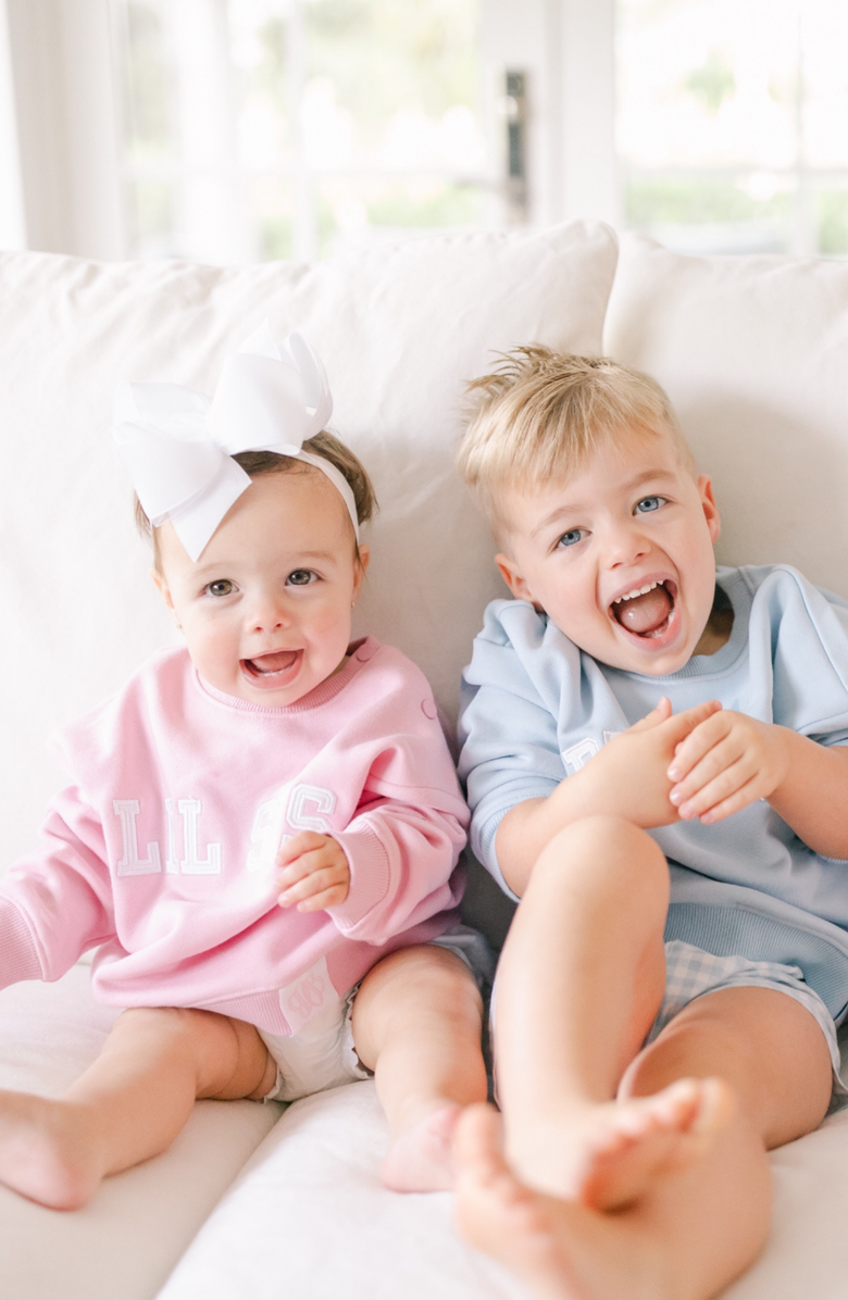 Bits & Bows Big Bro Sweatshirt, Alternate, color, Blue/White