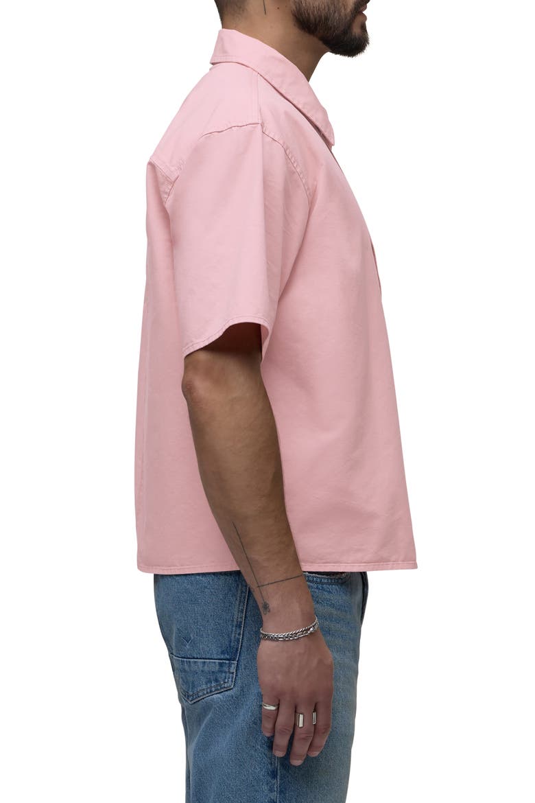 Rex Oversize Short Sleeve Cotton Poplin Button-Up Shirt, Alternate, color, FADED ROSE