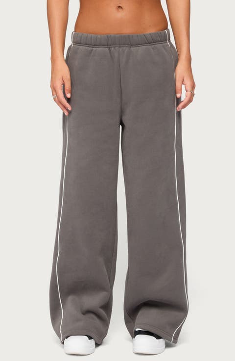 Autumn Piped Wide Leg Sweatpants