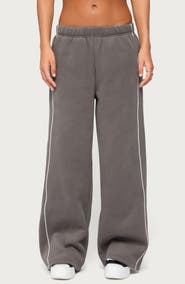 EDIKTED Autumn Piped Wide Leg Sweatpants