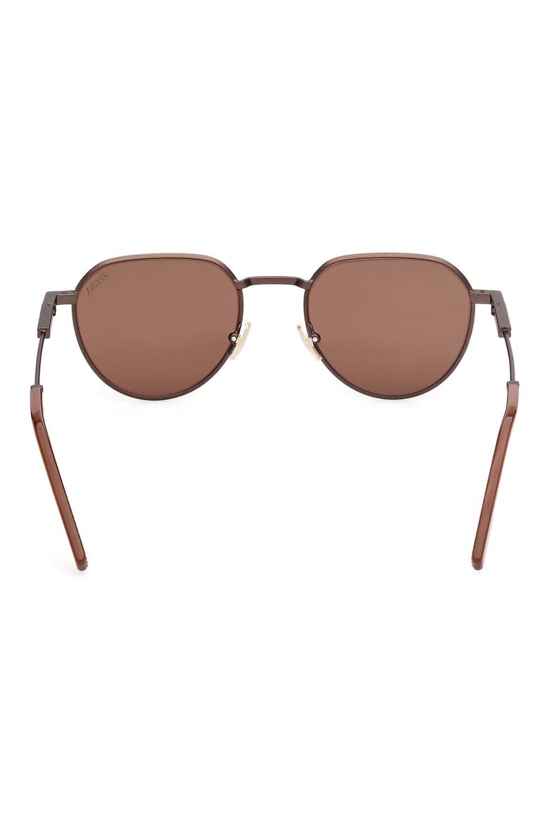 54mm Round Sunglasses, Alternate, color, ANTIQUE COPPER / LIGHT BROWN