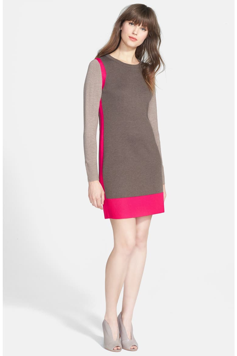 Colorblock Sweater Dress, Alternate, color, PINK