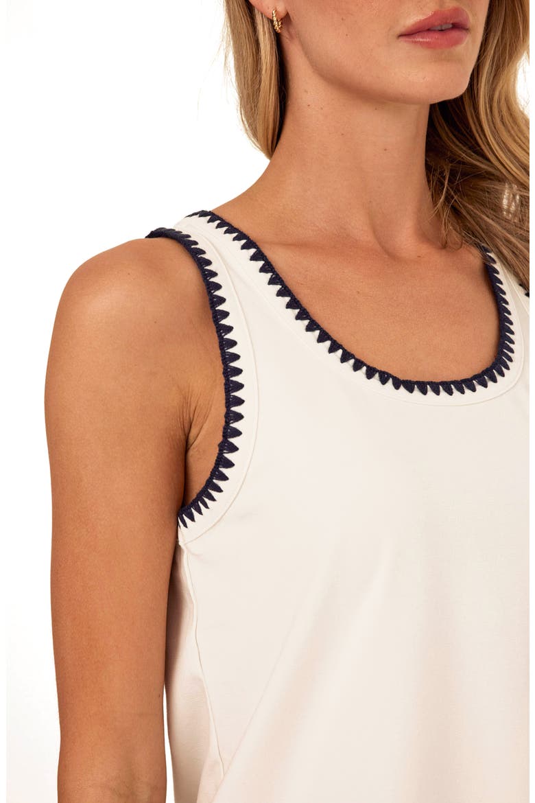 Genevieve Contrast Trim Tank, Alternate, color, WHITE