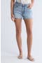 Ultra High Waist Raw Hem Boyfriend Denim Shorts