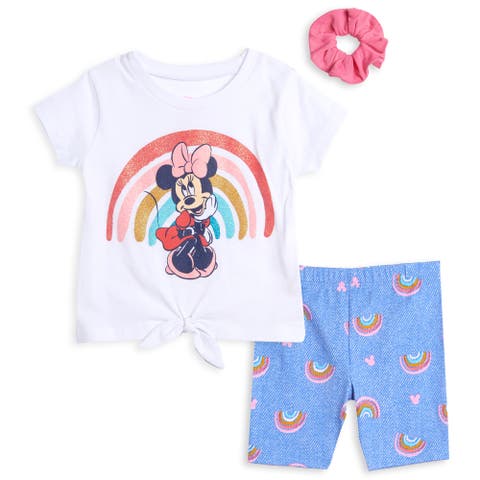 Minnie Mouse T-Shirt and Bike Shorts Set with Scrunchie