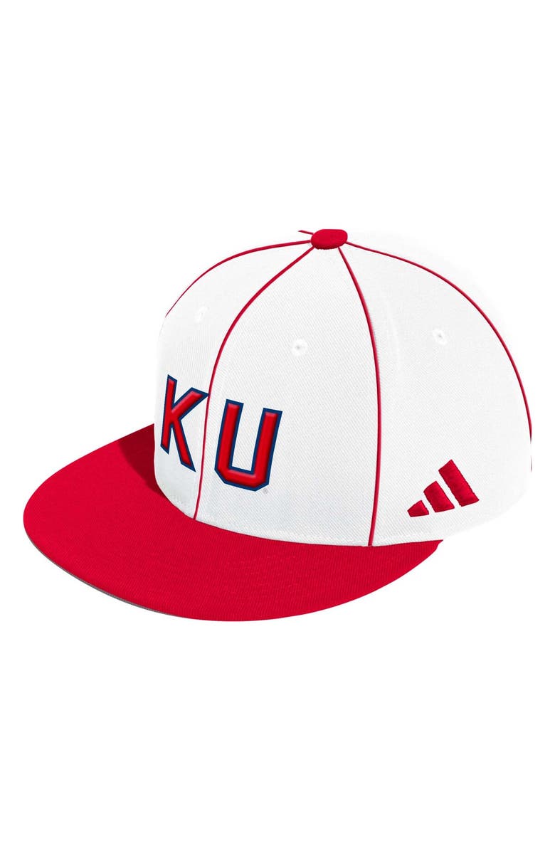adidas Men's adidas White Kansas Jayhawks On-Field Baseball Fitted Hat, Main, color, White