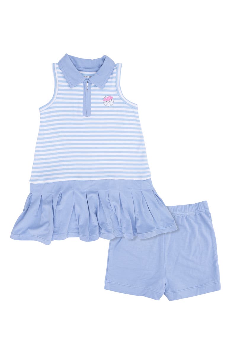 Angel Dear Kids' Stripe Golf Polo Dress & Shorts Set, Main, color,