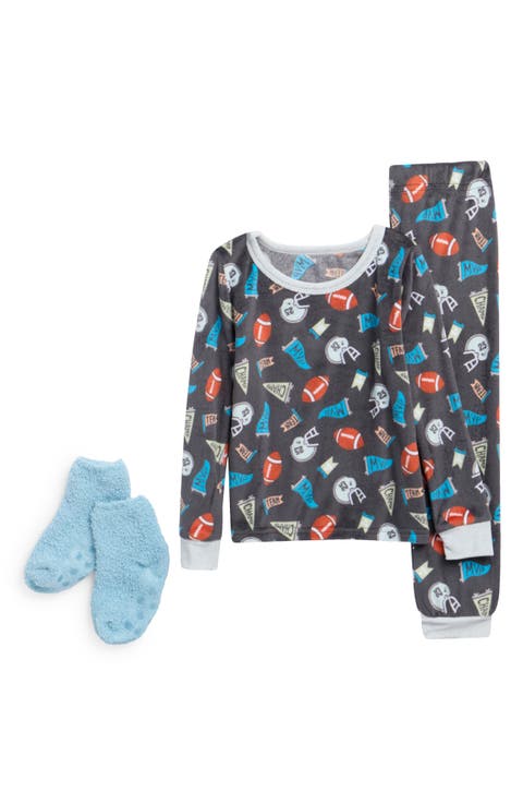 Kids' 2-Piece Sport Velour Fitted Pajama Set