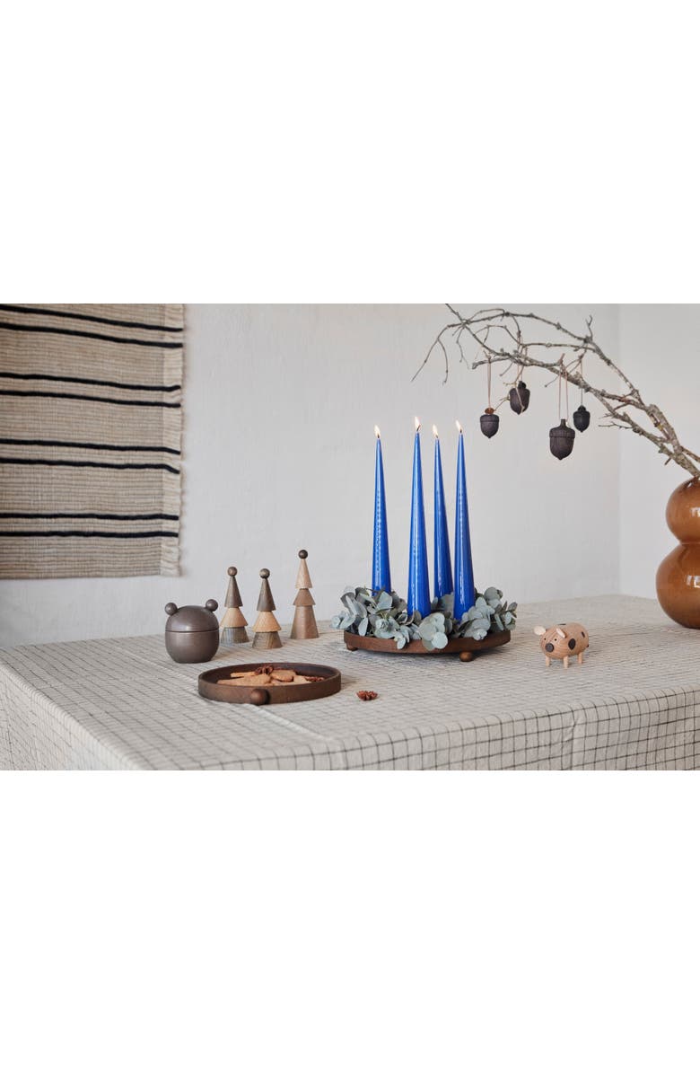 OYOY Inka Wood Tray Round, Alternate, color, Dark