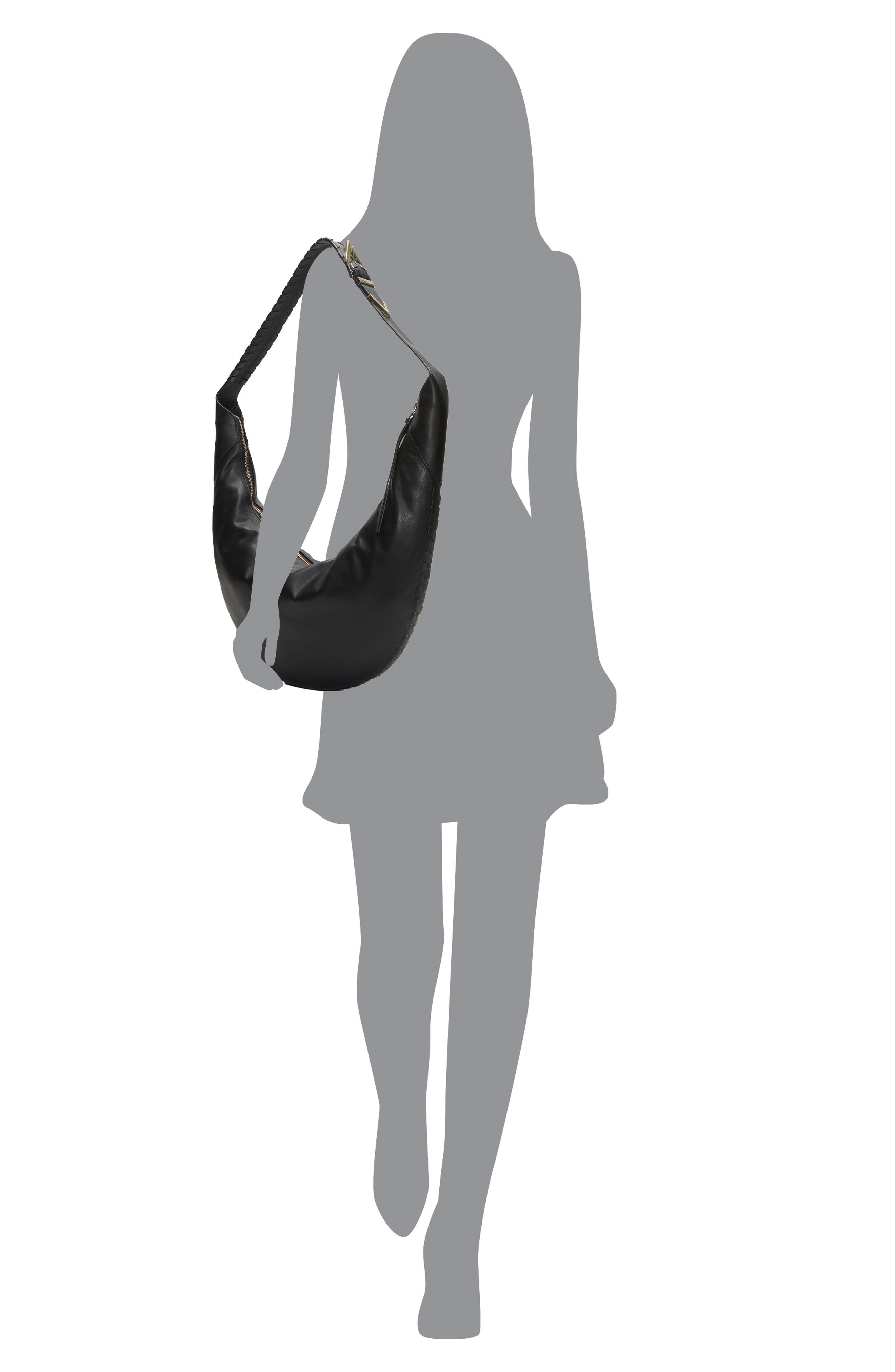 Vince Camuto Clarq Leather Shoulder Bag, Alternate, color, 