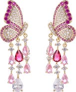 EYE CANDY LOS ANGELES Painted Lady Cubic Zirconia Drop Butterfly Earrings