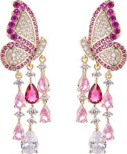 EYE CANDY LOS ANGELES Painted Lady Cubic Zirconia Drop Butterfly Earrings
