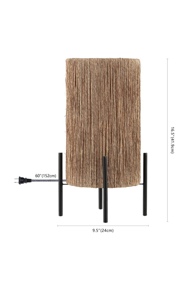 JONATHAN Y Kai 16.5" Coastal Minimalist Rattan LED Table Lamp, Brown, Alternate, color, Light Brown