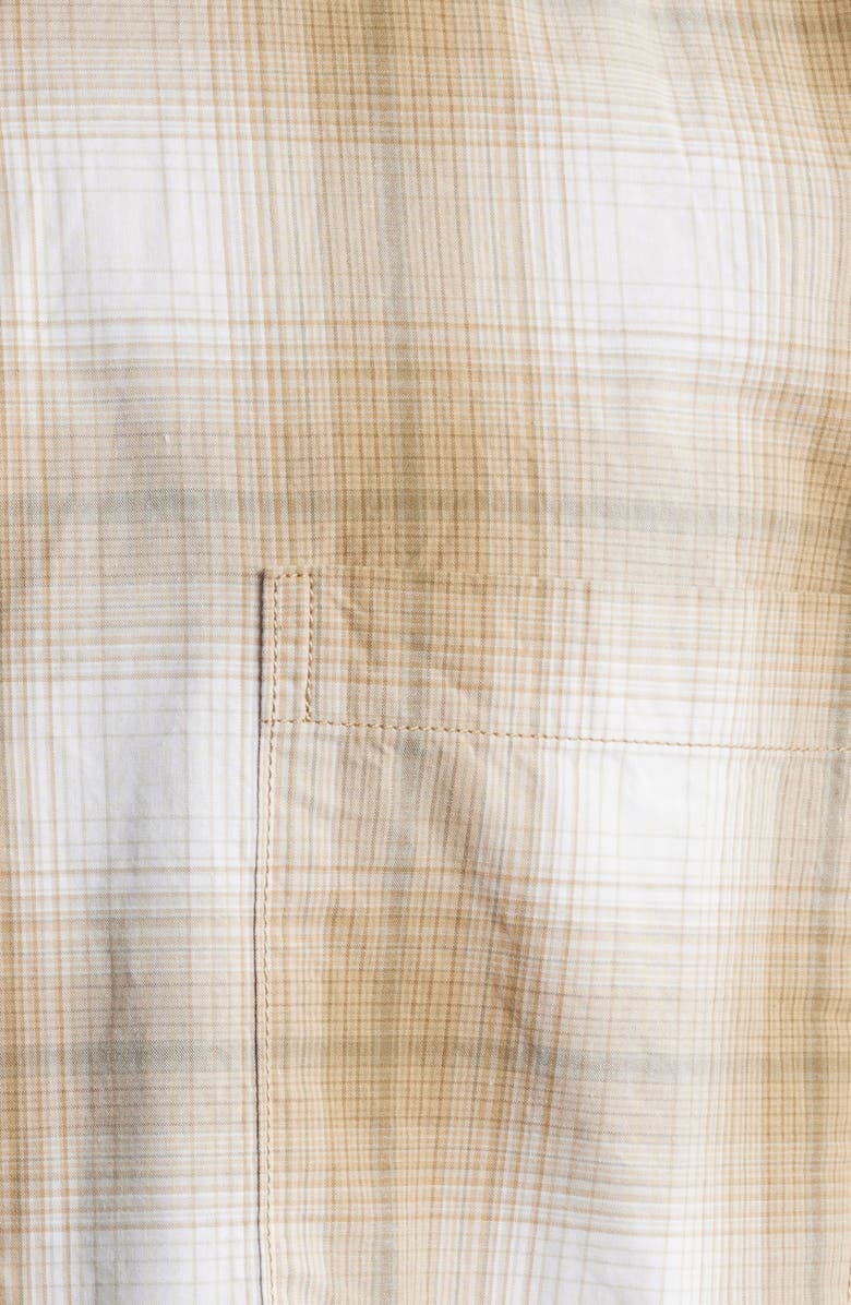 BP. Boxy Plaid Short Sleeve Button-Up Shirt, Alternate, color, Tan Cartouche Ombre Plaid