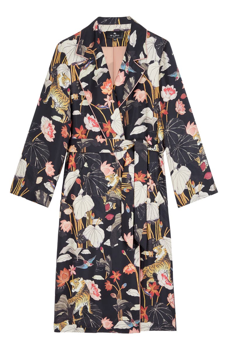 Etro Zante Floral Print Silk Duster, Alternate, color, 