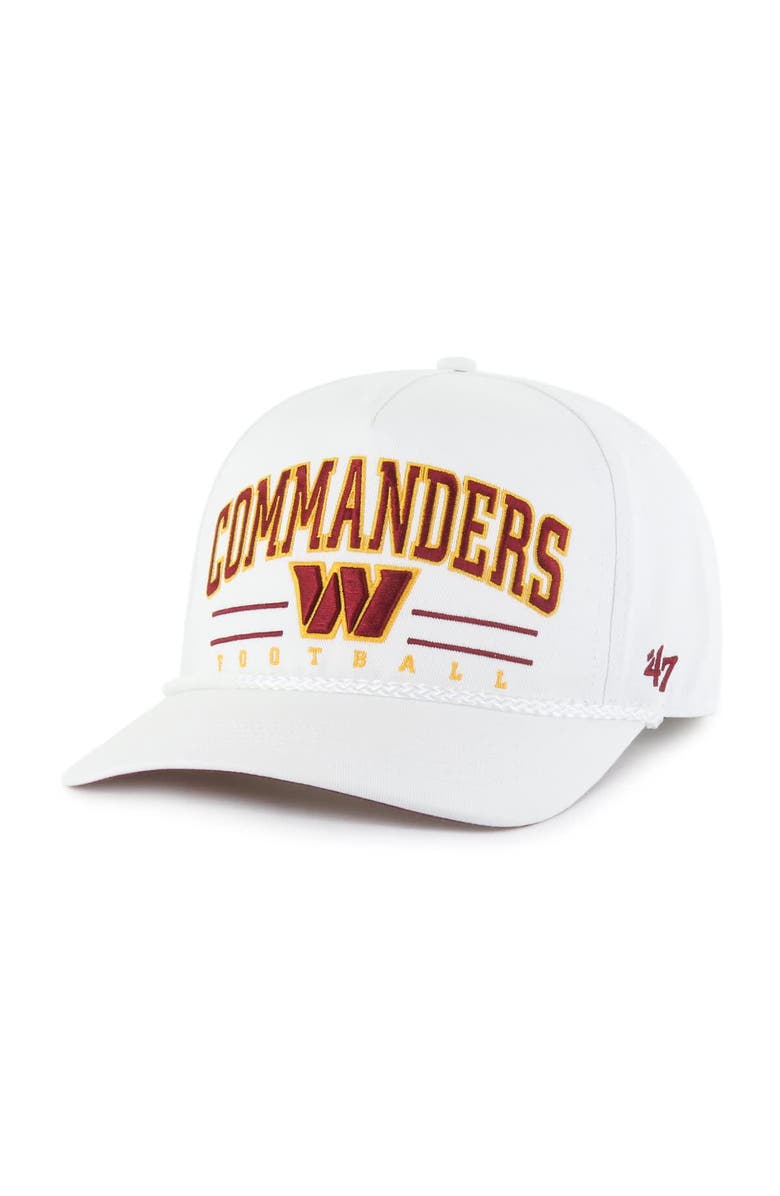 '47 Men's '47 White Washington Commanders Roscoe Hitch Rope Adjustable Hat, Main, color, 