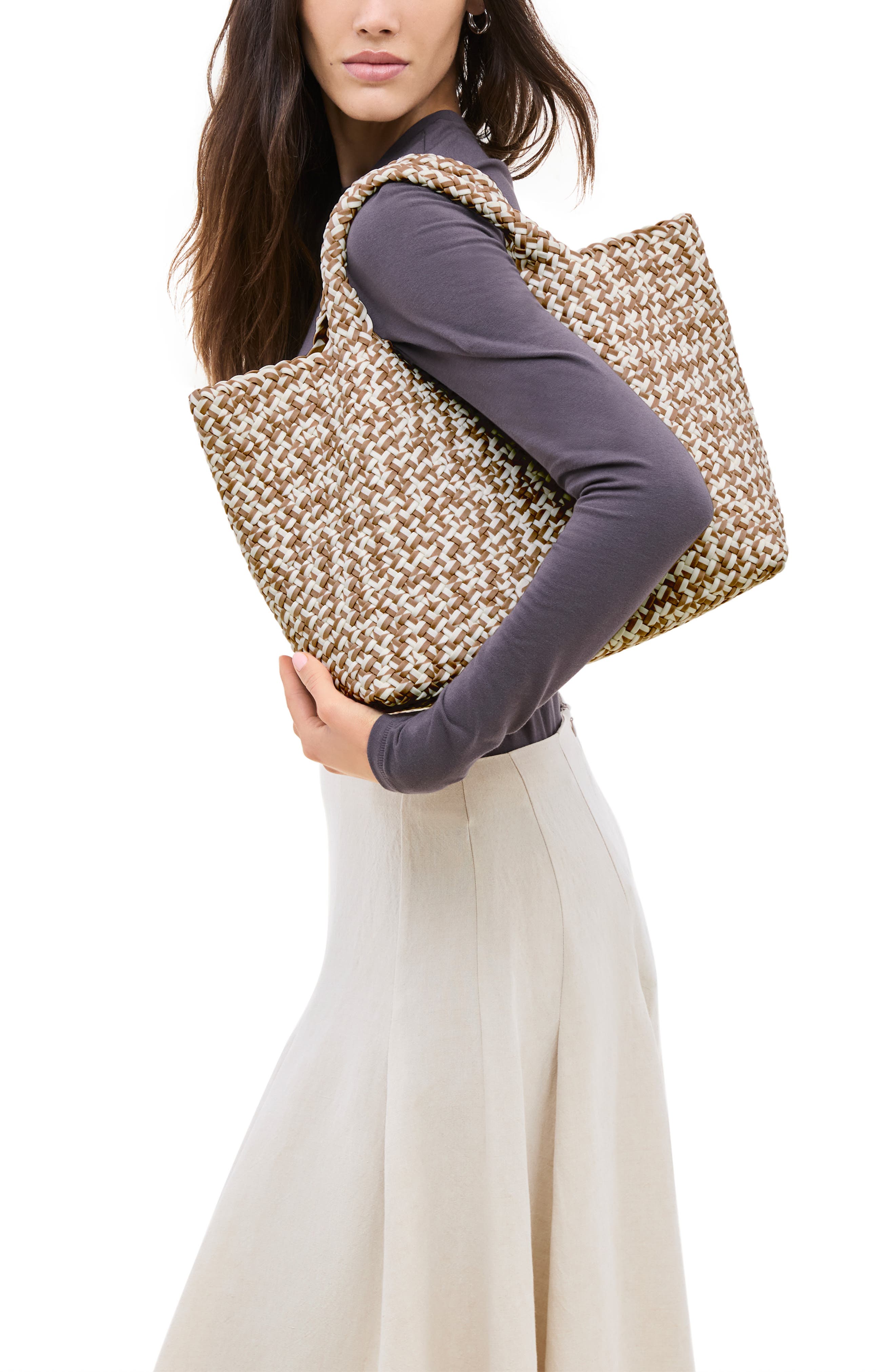 NAGHEDI Medium St. Barths Prism Tote, Alternate, color, Flax