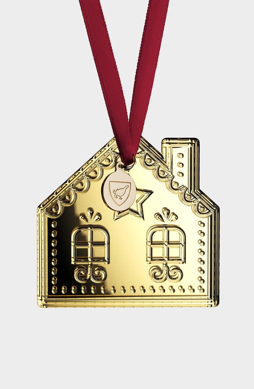 Orrefors Gingerbread House 2025 Annual Holiday Ornament In Gold