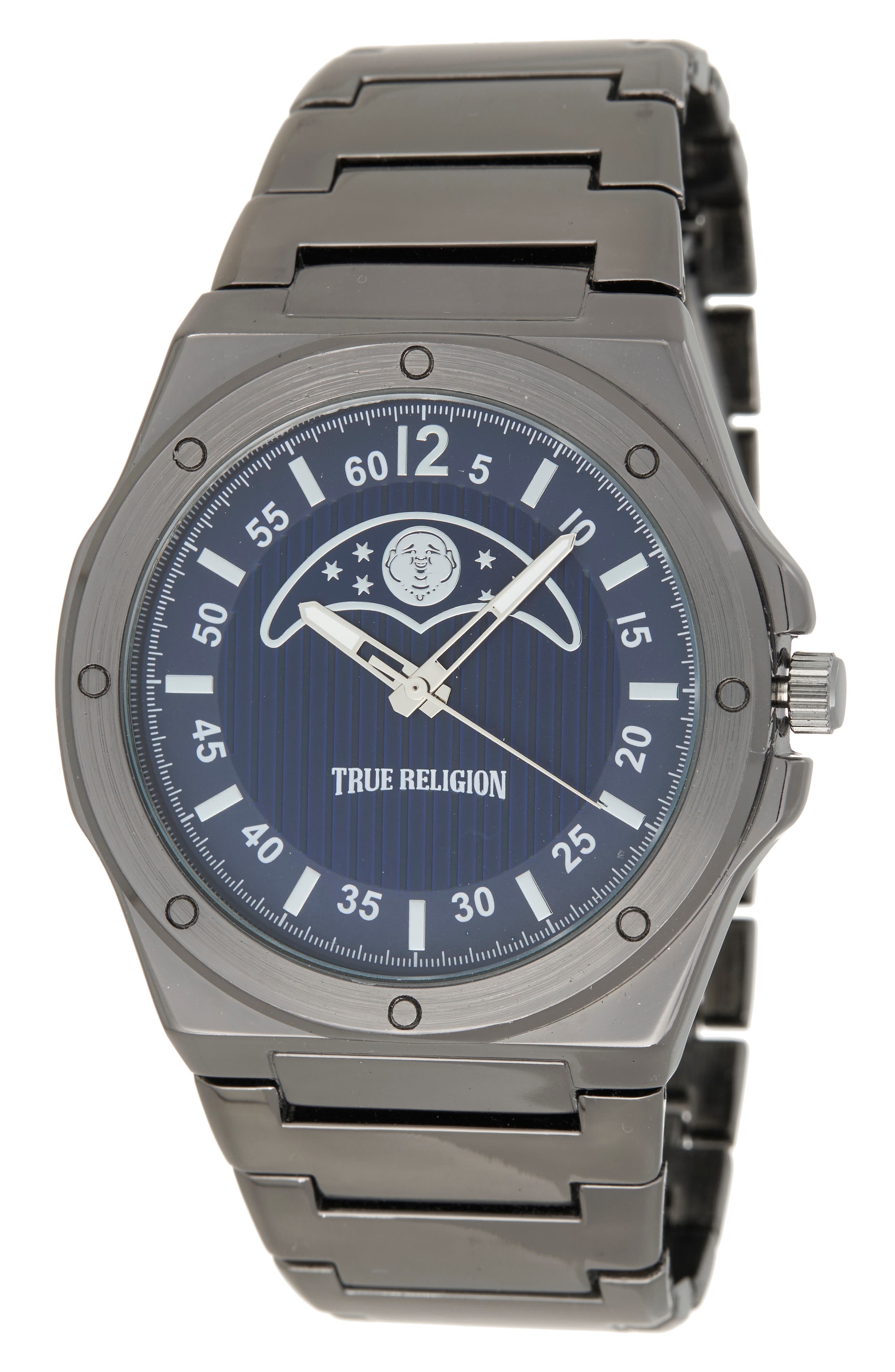 True Religion Buddha Moon Bracelet Watch, 43mm