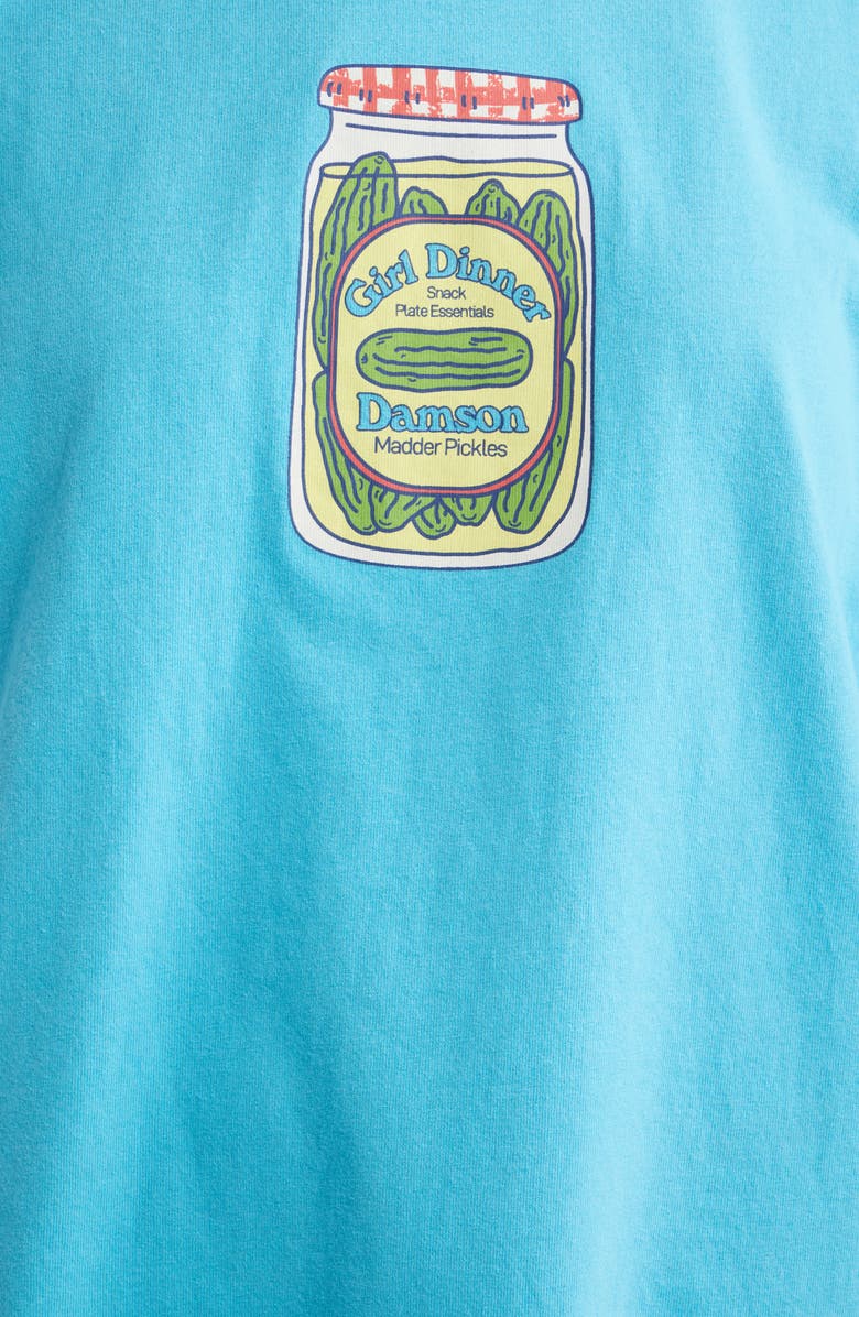 Damson Madder Snack Plate Oversize Organic Cotton Graphic T-Shirt, Alternate, color, Blue