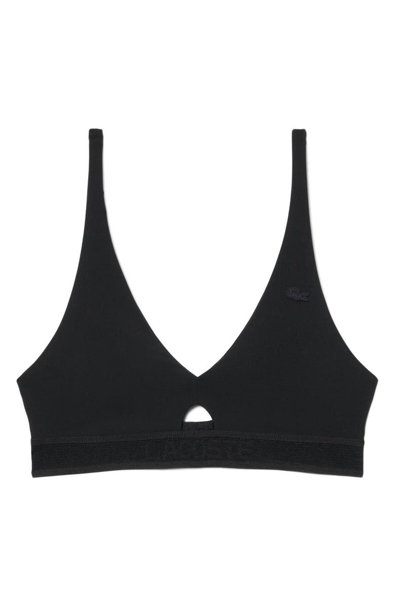 Lacoste Cutout Wireless Microfiber Bra, Alternate, color, Black
