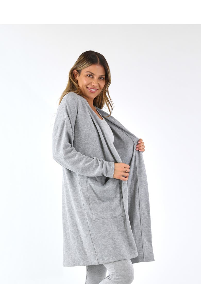 SoftFlex Luxury Cardigan, Alternate, color, Heather Grey