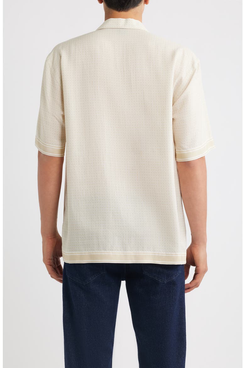 Lars Relaxed Fit Micropattern Camp Shirt, Alternate, color, OPEN BEIGE