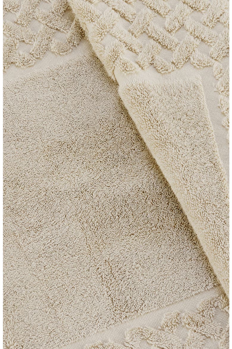 Trellis Textured Cotton Rayon Fibre Blend Bath Mat, Alternate, color, Oak