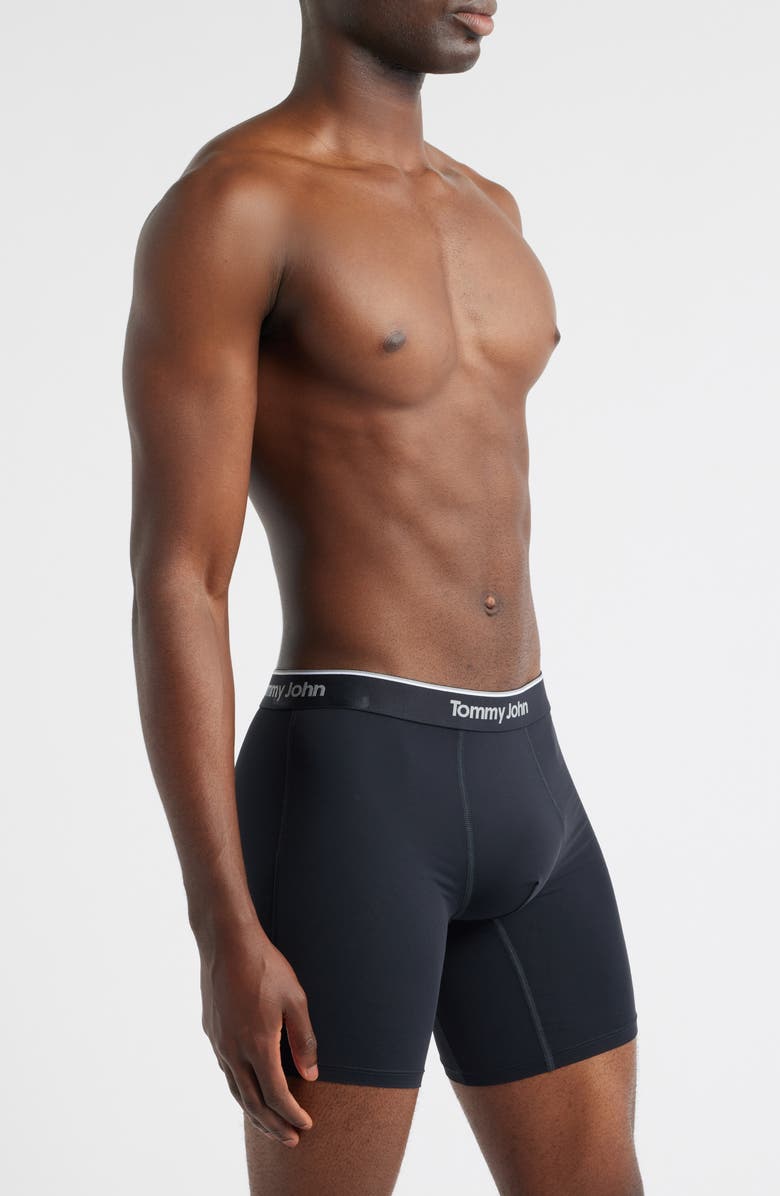 Tommy John Micro Stretch 4-Pack 6-Inch Boxer Briefs, Alternate, color, Black