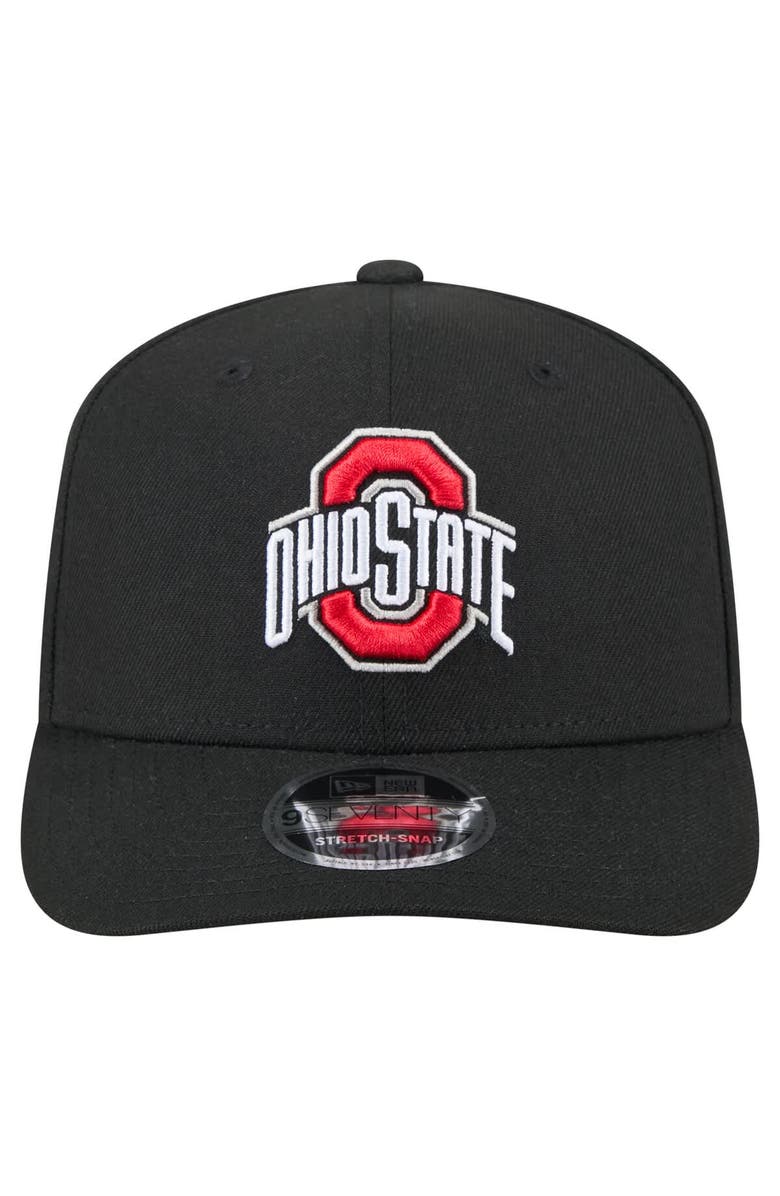 New Era Men's New Era  Black Ohio State Buckeyes 9SEVENTY Team Stretch-Snap Adjustable Hat, Alternate, color, 