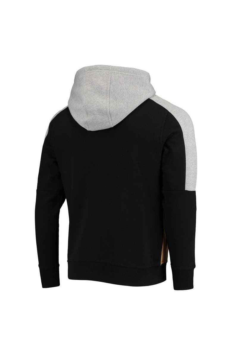 STARTER Men's Starter Black/Gold Vegas Golden Knights Playoffs Color Block Full-Zip Hoodie, Alternate, color, 