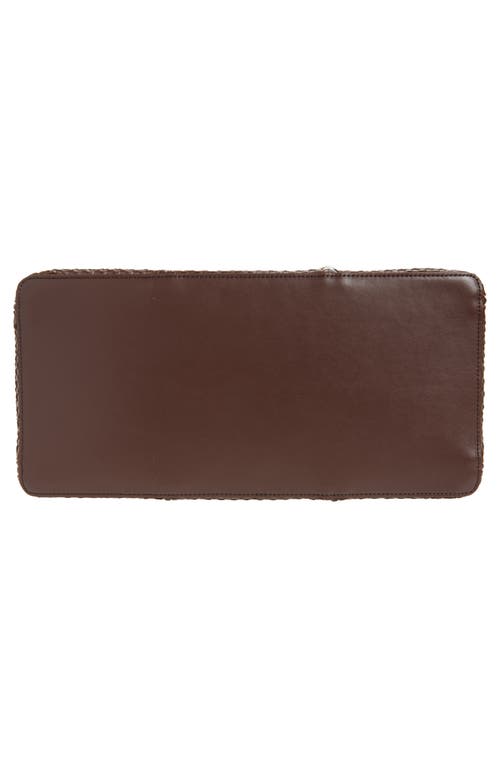 Jacquemus The Marino Woven Faux Leather Horizontal Shopper Bag In Dark Brown