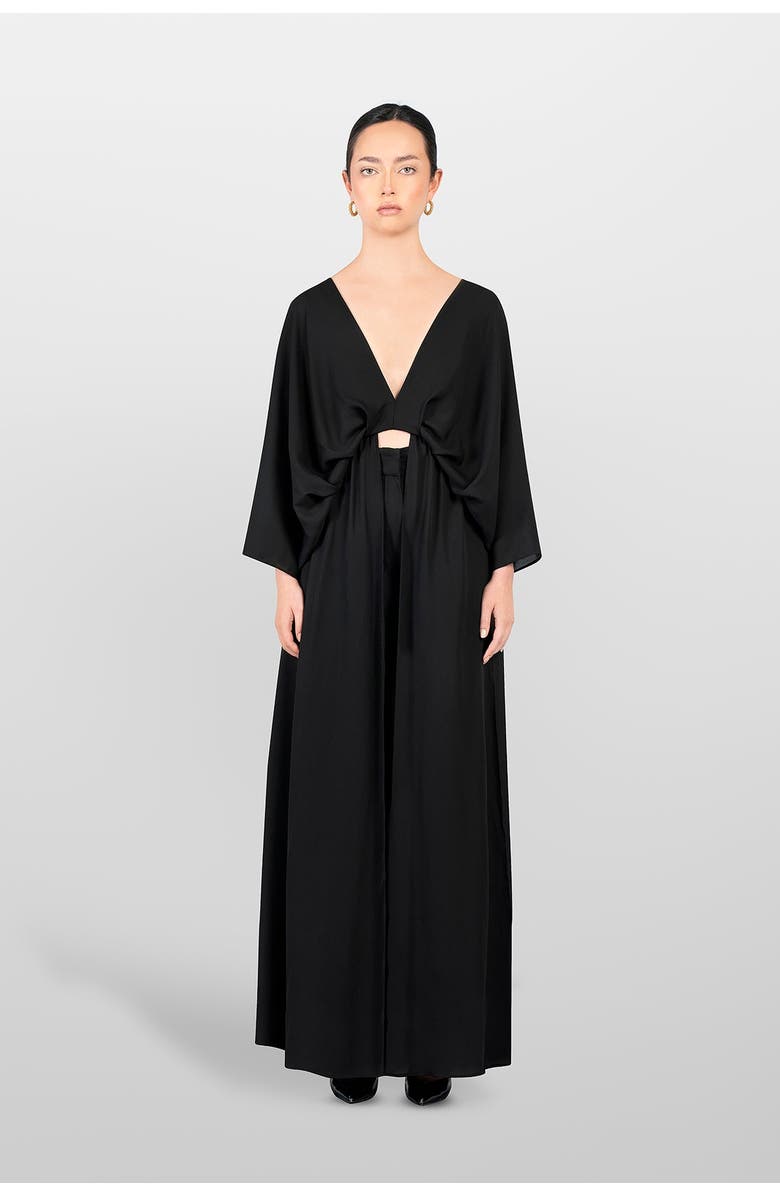 LAURA APARICIO Maxi Tagua Dress, Main, color, Black