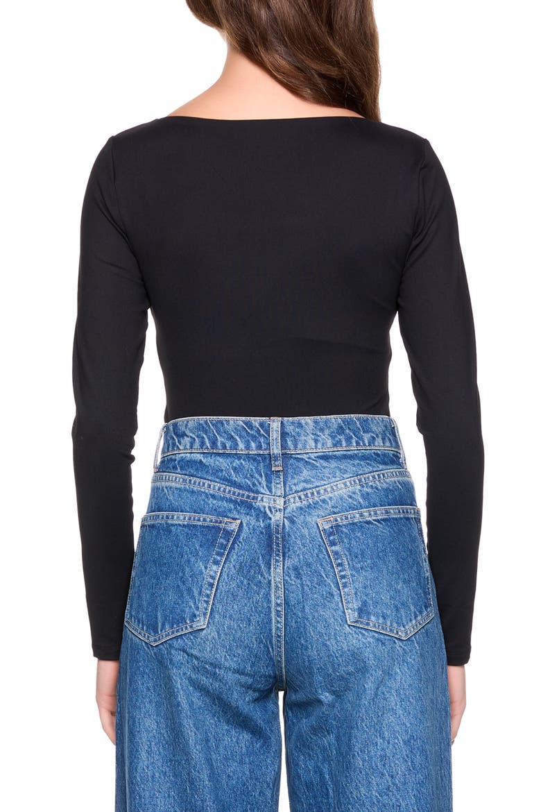 Square Neck Top, Alternate, color, BLACK